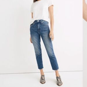 Madewell High-Rise Slim Crop Boyjean in Lavern Wash
